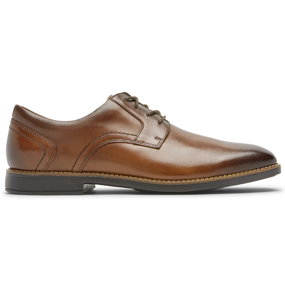 Rockport Singapore Mens Lace Up - Slayter Plain Toe Shoe Brown - KP9412380